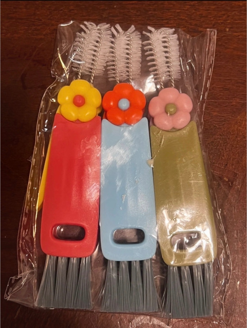 3-in-1 Flower Straw Cleaning Brush Set Reusable Straw Cleaner Bottle  Brushes